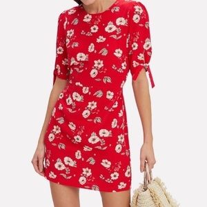 Intermix Cleo Red Silk Floral Mini Dress Like New